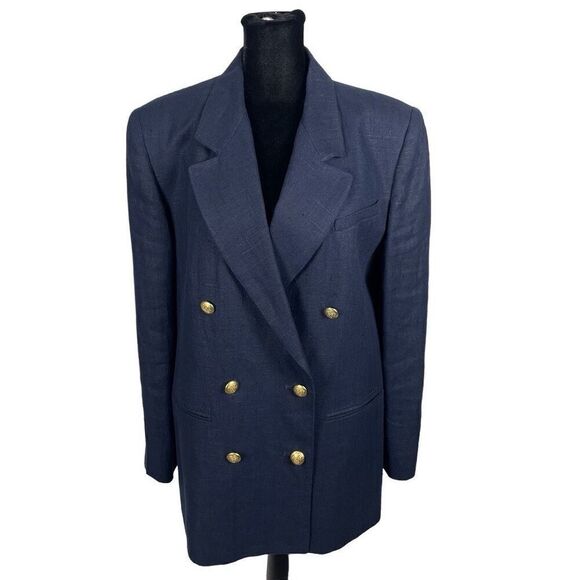 Vintage Harve’ Benard 100% Linen Double Breasted Sports Coat - Women’s 12 - Picture 1 of 7